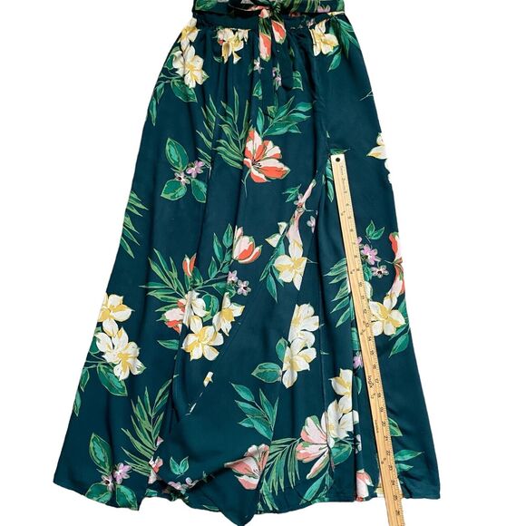 Patrons Of Peace Maxi Floral Skirt XS Tropical Slits Flowy Resort Beach Aloha - Picture 3 of 6